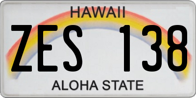 HI license plate ZES138