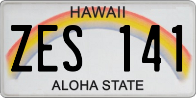 HI license plate ZES141