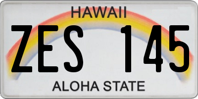 HI license plate ZES145