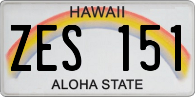HI license plate ZES151