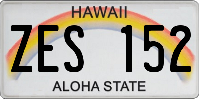 HI license plate ZES152