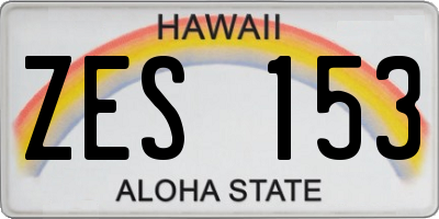 HI license plate ZES153