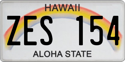 HI license plate ZES154