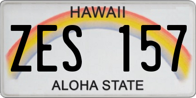 HI license plate ZES157