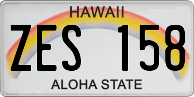HI license plate ZES158