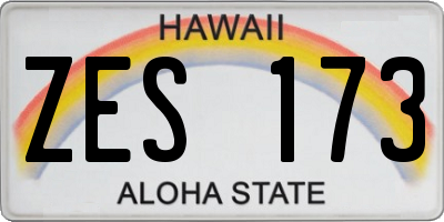 HI license plate ZES173