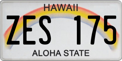 HI license plate ZES175