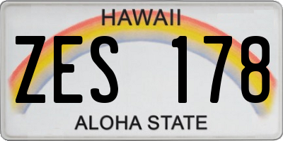 HI license plate ZES178