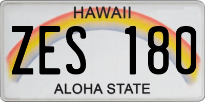 HI license plate ZES180