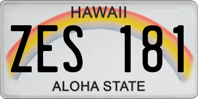 HI license plate ZES181