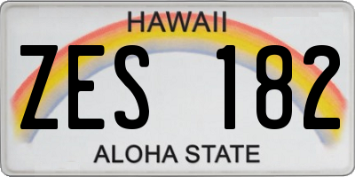 HI license plate ZES182