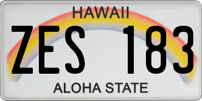HI license plate ZES183