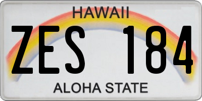 HI license plate ZES184