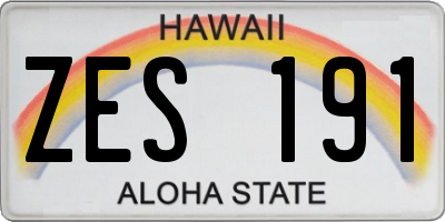 HI license plate ZES191