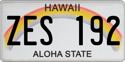HI license plate ZES192