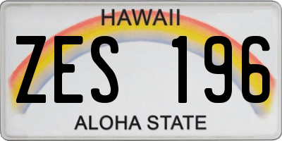 HI license plate ZES196