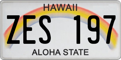 HI license plate ZES197