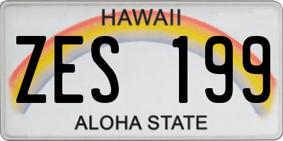HI license plate ZES199