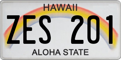 HI license plate ZES201