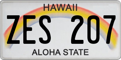 HI license plate ZES207
