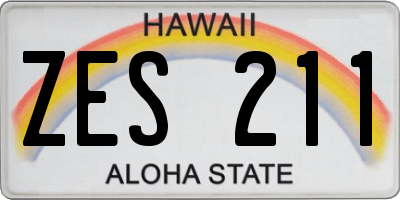 HI license plate ZES211