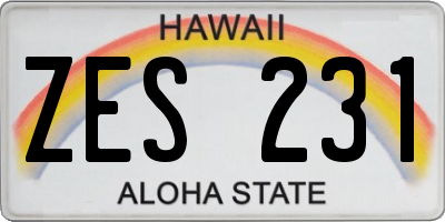 HI license plate ZES231