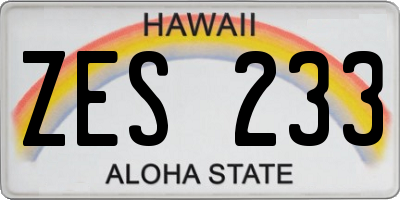 HI license plate ZES233