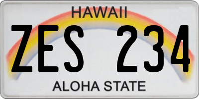 HI license plate ZES234