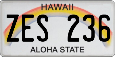 HI license plate ZES236