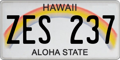 HI license plate ZES237