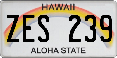 HI license plate ZES239
