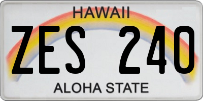 HI license plate ZES240
