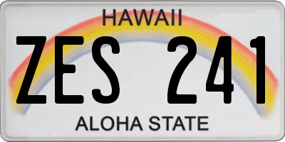 HI license plate ZES241
