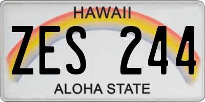 HI license plate ZES244