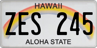 HI license plate ZES245
