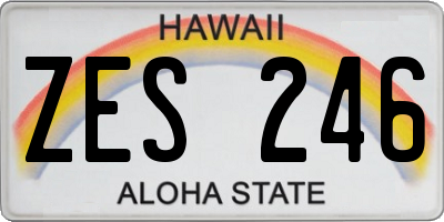 HI license plate ZES246