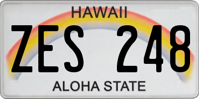 HI license plate ZES248