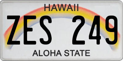 HI license plate ZES249