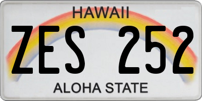 HI license plate ZES252