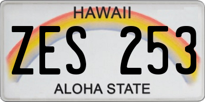 HI license plate ZES253