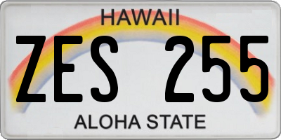 HI license plate ZES255