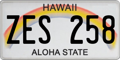 HI license plate ZES258