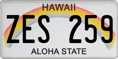 HI license plate ZES259
