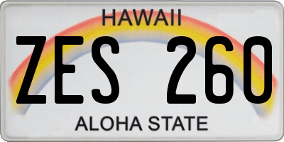 HI license plate ZES260