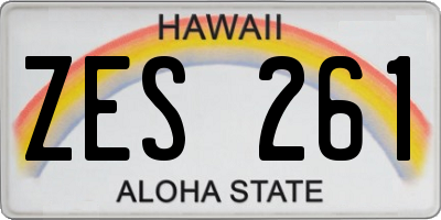 HI license plate ZES261