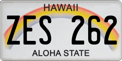 HI license plate ZES262