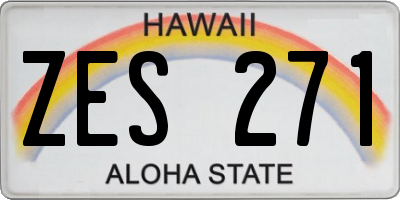 HI license plate ZES271