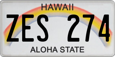 HI license plate ZES274