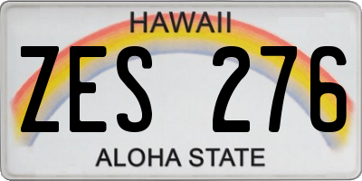 HI license plate ZES276