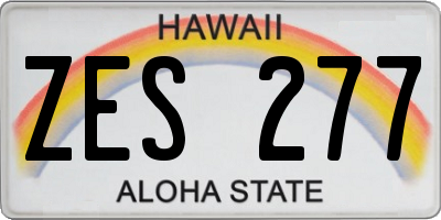 HI license plate ZES277